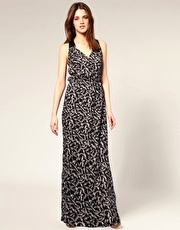 Warehouse Sketchy Print Maxi Dress