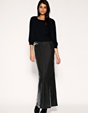 Warehouse Velvet Maxi Skirt