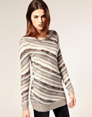 Warehouse Wool Mix Diagonal Stripe Jumper