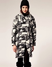 Warehouse Wool Mix Knitted Coat