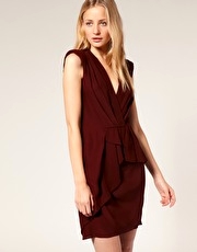 Whistles Drape Front Peplum Dress