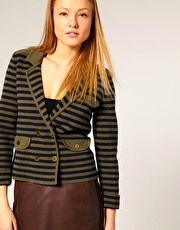 Whistles Susanna Stripe Knitted Jacket