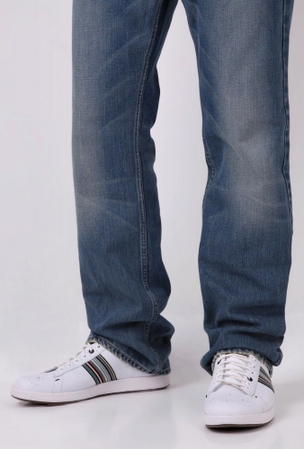 White and Black Leather Rabbit Plimsoll by Paul Smith Shoes