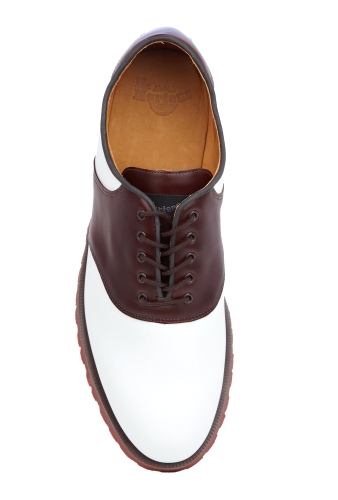 White and Dark Brown Saddle Shoes by Dr Martens