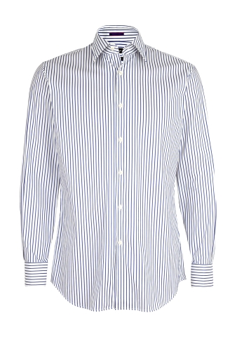 White and Navy Pinstripe Slim Shirt by Paul Smith London