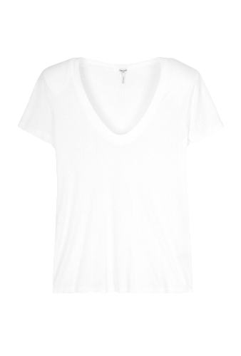 White Boyfriend Shoulder Pad Tee by Splendid