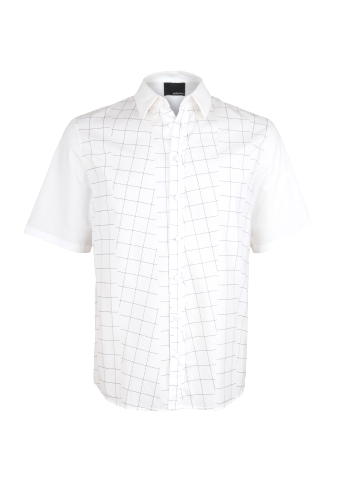 White Broken Grid Short Sleeve Shirt by 3.1 Phillip Lim