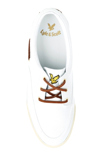 White Canvas Deck Plimsolls by Lyle and Scott
