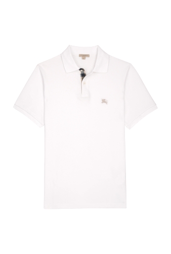 White Classic Polo Top by Burberry