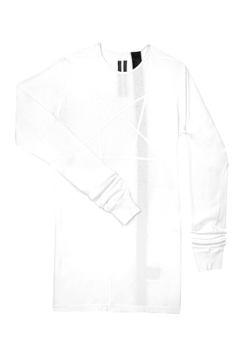White Cotton Pentagram Long Sleeve Top by Rick Owens DRKSHDW