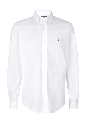 White Custom Fit Classic Poplin Shirt by Polo Ralph Lauren
