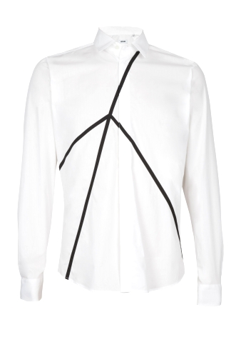 White Exploded Peace Symbol Shirt by Moschino