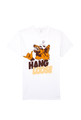 White Hang Loose Wolf Tee by 2K By Gingham