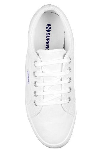 White Lace Up Plimsolls by Superga