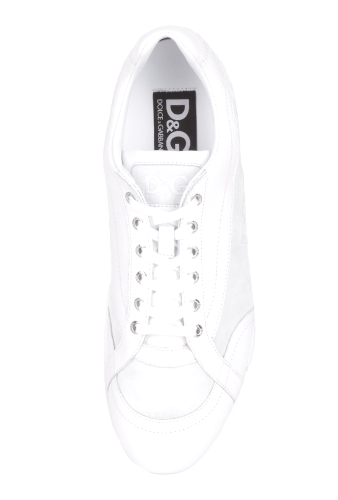 White Leather and Suede Football Trainers by D&G