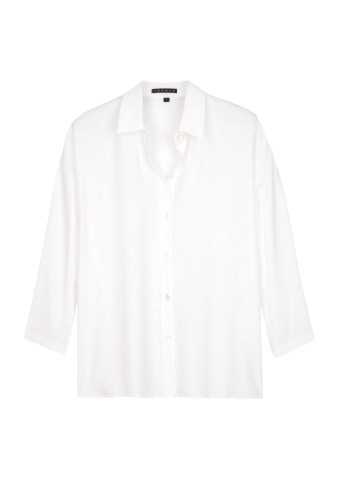 White Lyndley Bat Sleeve Shirt by Theory