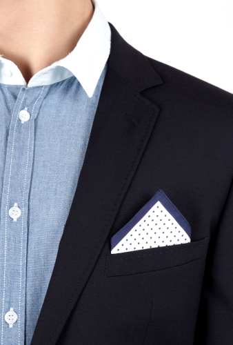 White Navy Spot Cotton Pochette by Hugo Boss