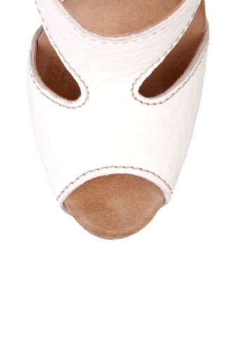 White Patty Peeptoe Wishbone Shoe by Pedro Garcia