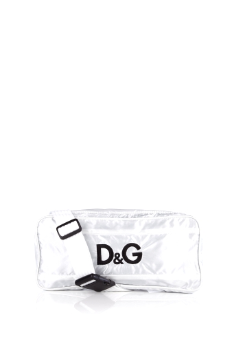 White Perforated Leather and Suede Plimsolls by D&G