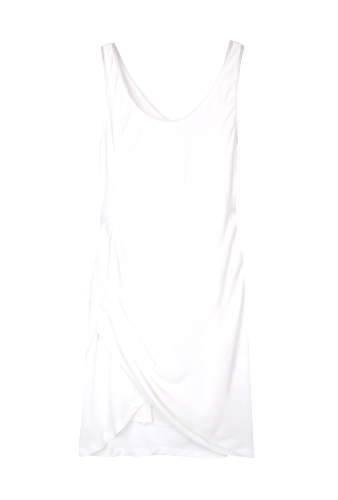 White Relic Side Twist Dress by Helmut Lang