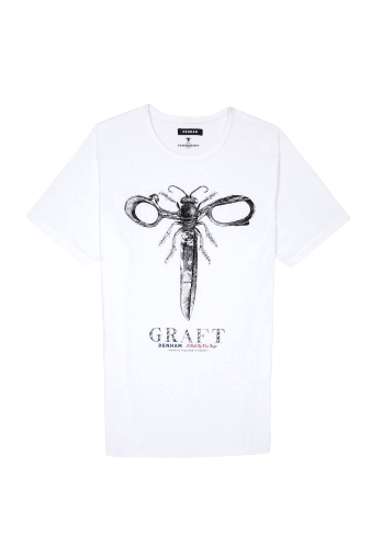White Scissor Wasp Jago Collab Tee by Denham