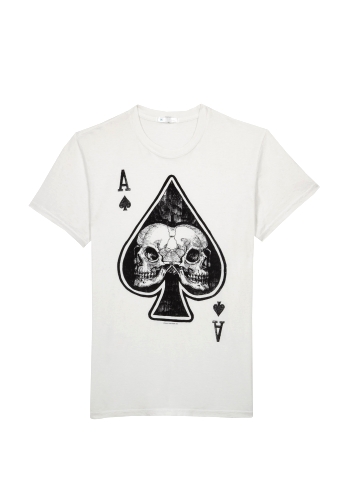 White Skull Of Spades Tee by 2K By Gingham