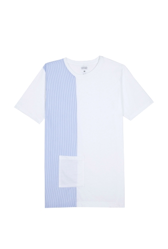 White Stripe Panel Tee by B Store