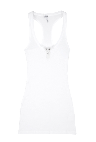 White Supima 2 Button Tank by Splendid