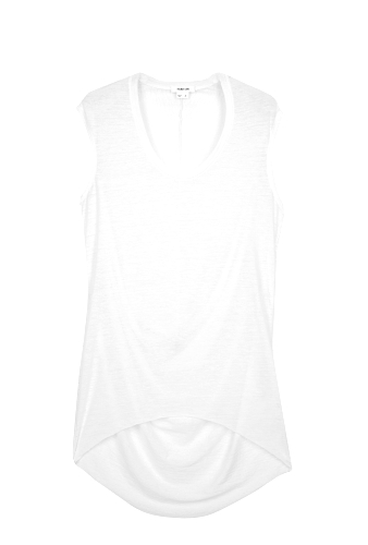 White Threadbare Cowl Back Top by Helmut Lang