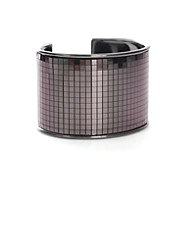 Wide silver bracelet
