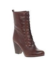 Won Hundred Betty Lace Up Hook Detail Heeled Boots