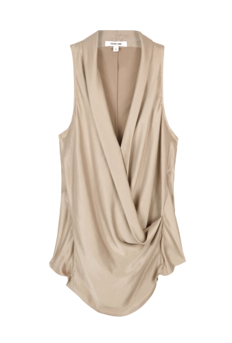 Wrinkled Satin Drape Top by Helmut Lang