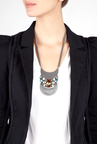 Zora Half Moon Crystal Necklace by Dannijo