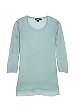Aqua Airy Blend Chiffon Insert Sweater by DKNY