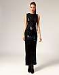 Aqua Maxi Dress With Mesh Panelling and Sequin Embellishment