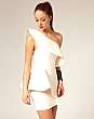 Aqua Wendy One Shoulder Peplum Dress With Structured Frill