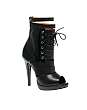 ASOS BLACK BOSTON Leather Laced Shoeboots