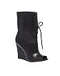 ASOS BLACK BURLINGTON Leather & Suede Peep Toe Wedge Boots