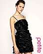 ASOS BLACK PETITE Pleated Tiered Bandeau Dress
