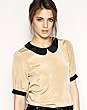 ASOS Blouse With Contrast Peter Pan Collar