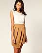 ASOS Contrast Pleat Detail Skirt Dress