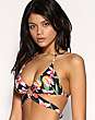 ASOS Cruise Digital Floral Criss-Cross Ring Triangle Bikini Top