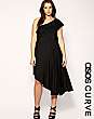 ASOS CURVE Raw Edge One Shoulder Dress