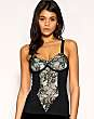 ASOS Lace Trim Power Mesh Corset Top