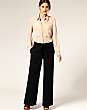 ASOS Linen Wide Leg Trousers With Tie Belt