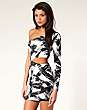 ASOS Mono Print Cut Out Side Bodycon Dress