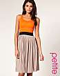ASOS PETITE Pleated Skirt Colour Block Dress