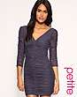 ASOS PETITE Ruched Mesh 3/4 Sleeve Bodycon Dress