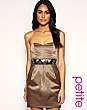 ASOS PETITE Satin Bandeau Dress With Embellished Waist