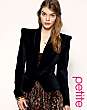 ASOS PETITE Tailored Power Shoulder Velvet Blazer